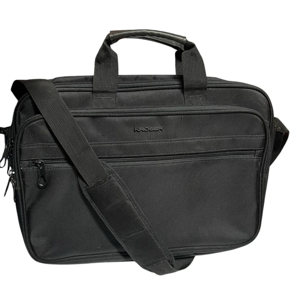 Kroser Premium Black Laptop Briefcase Fits Up To 17.3 Inch Laptop